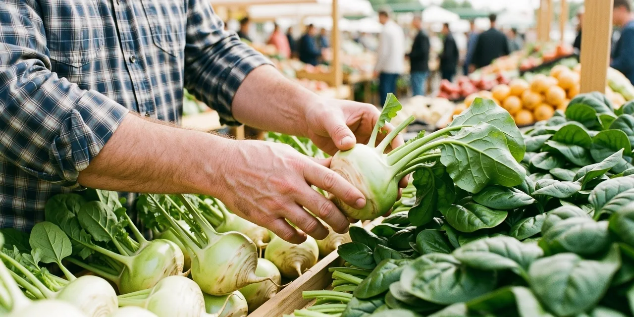 Spinach and Kohlrabi